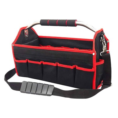 16" Waterproof Open Tote Steel Tube Tool Bag For Hardware